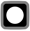 Gray square with white circle, Icon